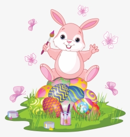 Transparent Easter Grass Png - Easter Bunny Painting Eggs, Png Download, Free Download
