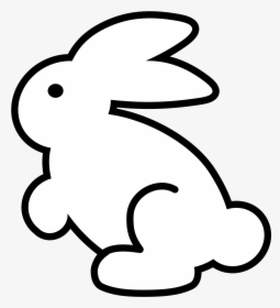 Bunny Clipart Black And White - White Rabbit Silhouette Png, Transparent Png, Free Download