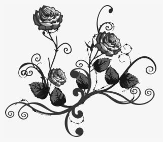 Rose Black White Floral Elegant Png Image - Black White Rose Transparent, Png Download, Free Download