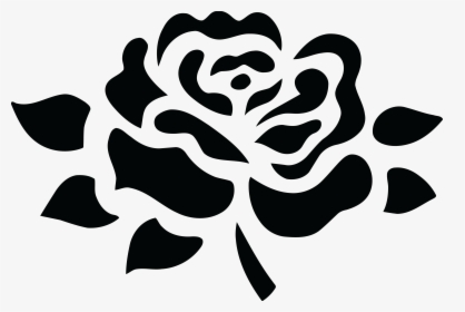 Free Clipart Of A Black And White Fully Bloomed Rose - Black And White Png, Transparent Png, Free Download
