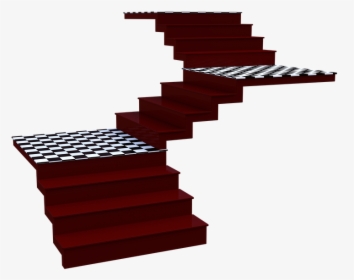 Stairs, 3d, Checkered, Steps, Red, Black, White, Walk - Transparent Checkerboard Floor Png, Png Download, Free Download