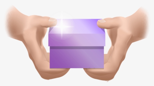 Hands Holding Purple Gift Box For Free Marketing Knowledge - Girl, HD Png Download, Free Download