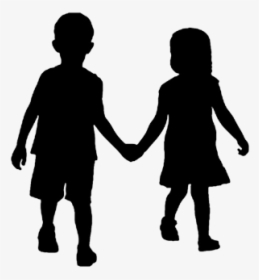 Children Holding Hands Silhouette, HD Png Download, Free Download