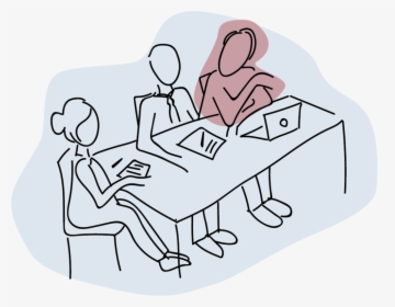 Illustration Of Three People Sitting A Meeting Table - Illustration, HD Png Download, Free Download