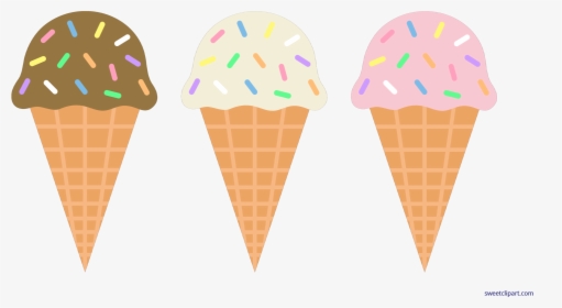 Strawberry Sprinkles Clip Art - Drawing Cartoon Ice Cream Cone, HD Png Download, Free Download