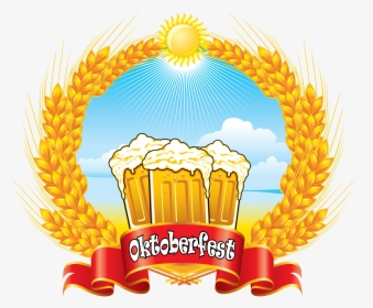 Oktoberfest Red Banner With Beer Mugs And Wheat Png - Lake Mission Viejo Oktoberfest, Transparent Png, Free Download