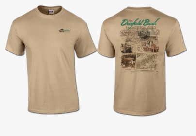 Deerfield Beach Historical Society - Khaki T Shirt Front And Back, HD Png Download, Free Download