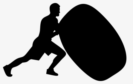 Silhouette, Fit, Workout, Cross, Gym, Male, Training - Tire Flip Silhouette, HD Png Download, Free Download