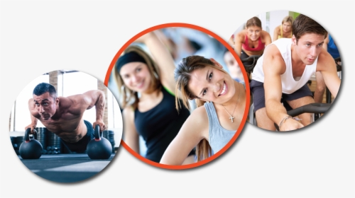 3 Circular Images Of People Taking Specialty Classes - Strength Training, HD Png Download, Free Download