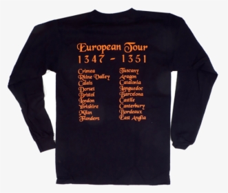 Black Death Tour Long Sleeve Tshirt - Black Death Tour Shirt, HD Png Download, Free Download
