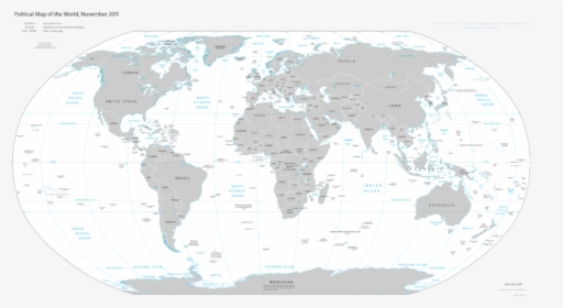 Political Grey Map World - Map Of Landlocked Countries, HD Png Download, Free Download