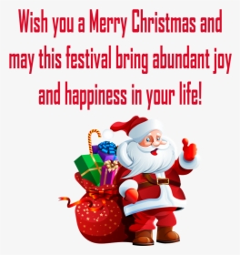 Merry Christmas Wishes Png Free Background - Transparent Background Santa Claus Png, Png Download, Free Download