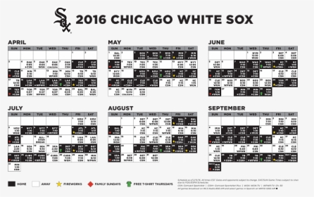 2016 Chicago White Sox Schedule, HD Png Download, Free Download