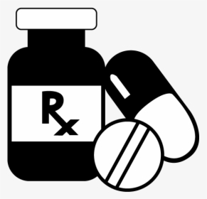 Collection Of Drugs - Medication Clipart Black And White, HD Png Download, Free Download