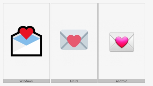 Love Letter On Various Operating Systems - Heart, HD Png Download, Free Download