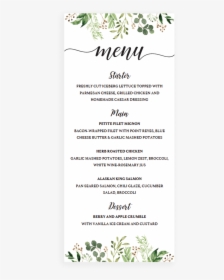 030 Dinner Party Menu Templates Gift Registry Card - Green Leaf Wedding Menu, HD Png Download, Free Download
