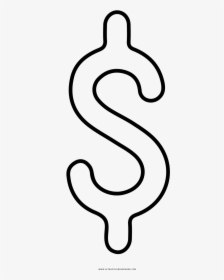 Money Symbol Coloring Page - Line Art, HD Png Download, Free Download