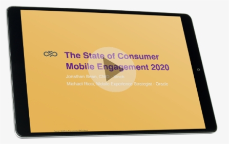 Tablet Displaying Sinch"s State Of Consumer Mobile - Graphic Design, HD Png Download, Free Download