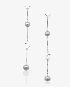 Crescent Shoulder Duster Earrings - Tiffany Pearl Drop Earrings, HD Png Download, Free Download