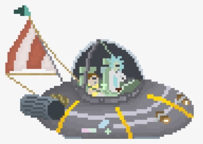 Rick And Morty Spaceship - Sprite Pixel Art Spaceships, HD Png Download, Free Download