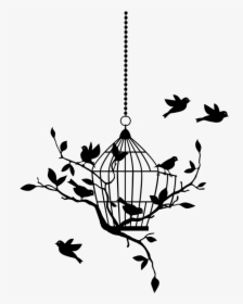 #cage #bird #birds #silhouette #birdcage - Sticker, HD Png Download, Free Download