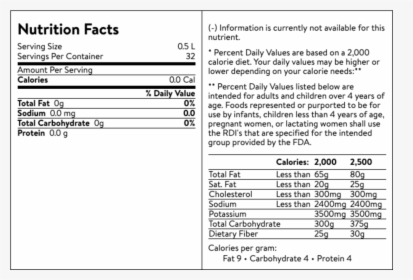 Dasani Purified Water, - Garlic Expressions Nutrition Label, HD Png Download, Free Download