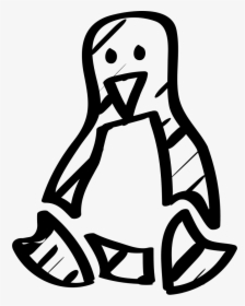 Linux Penguin Sketched Logo Outline - Gnu/linux Naming Controversy, HD Png Download, Free Download