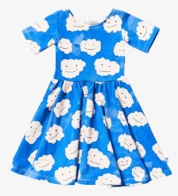Noe And Zoe Blue Cloud Print Girls Twirl Dress - Day Dress, HD Png Download, Free Download