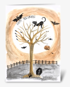 Happy Halloween Greeting Card - Illustration, HD Png Download, Free Download