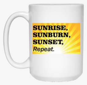 Sunrise Sunburn Sunset Repeat Burst White Drinkware - Roquette Frères, HD Png Download, Free Download