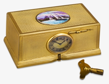Gold-plated Singing Bird Box And Clock, HD Png Download, Free Download