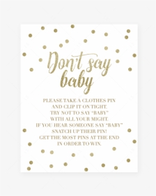 Dont Say Baby Clothespin Game For Neutral Baby Shower - Paper, HD Png Download, Free Download