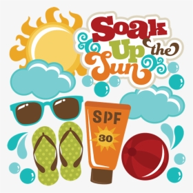 Sun On A Beach Clipart Stock Soak Up The Sun Svg Files - Free Svg Pool Party, HD Png Download, Free Download