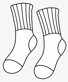 Sock Outline - Pair Socks Clipart, HD Png Download, Free Download