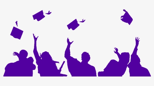 Silhoeutted Outline Of Graduates Throwing Their Caps - College Graduation, HD Png Download, Free Download