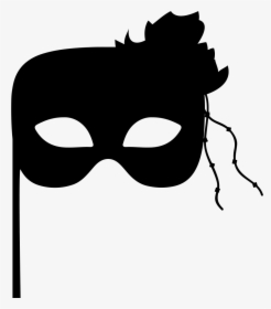 Carnival Mask Black Shape With A Thin Stick To Handle - Maschera Carnevale Sagoma, HD Png Download, Free Download