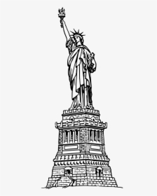 York,statue,stuff,united States,usa,free Vector Graphics,free - Printable Statue Of Liberty Coloring Page, HD Png Download, Free Download