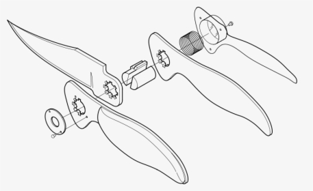 Pocket Knife - Knife Exploded View, HD Png Download, Free Download