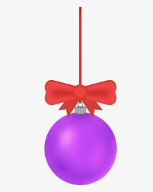 Purple Christmas Ball Png Clip Art - Ribbon, Transparent Png, Free Download