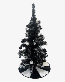 Tinsel Christmas Tree Transparent Png - Halloween Black Tinsel Tree, Png Download, Free Download