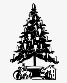 Vintage Christmas Tree Art, HD Png Download, Free Download
