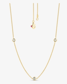 Roberto Coin Necklace With 3 Diamond Stations - Necklace, HD Png Download, Free Download