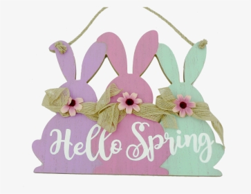 Hello Spring Wooden Bunny Sign - Cattleya, HD Png Download, Free Download