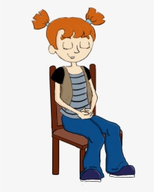 Lonely Clipart Anxious Child - Sit On Chair Clipart, HD Png Download, Free Download