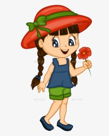 Cute Little Girl For 4 Seasons By Anaboo - Little Girl Cartoon Png, Transparent Png, Free Download