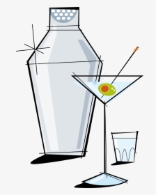 Jazz Clipart Light Music - Martini Glass With Shaker Clipart, HD Png Download, Free Download