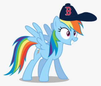 Rainbow Dash Wearing A Boston Red Sox Cap - Mlp Fim Rainbow Dash Vector, HD Png Download, Free Download