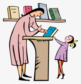 Vector Illustration Of Teacher Gives Library Book To - Give Me The Book Clipart, HD Png Download, Free Download