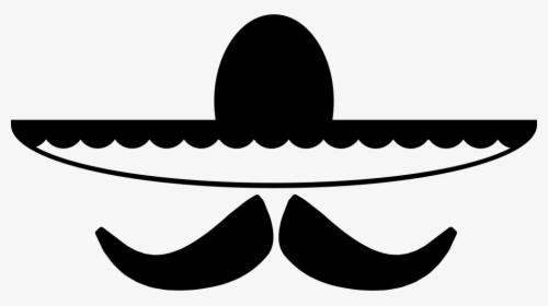 Mexican Hat And Mustache - Mexican Sombrero Logo Black, HD Png Download, Free Download