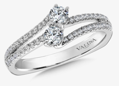 Valina Two-stone Diamond Engagement Ring Moutning In - Pre-engagement Ring, HD Png Download, Free Download